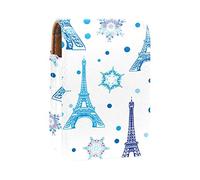 Estuche portátil para pintalabios para viajes, mini caja de almacenamiento de lápiz labial con espejo para mujeres y mujeres, bolsa de cosméticos de cuero, Torre Eiffel de París, Varios colores, 9.5x2x7 cm/3.7x0.8x2.7 in