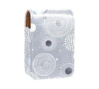 Estuche portátil para pintalabios para viajes, mini caja de almacenamiento de lápiz labial con espejo para mujeres y mujeres, bolsa de cosméticos de cuero, patrón bohemio vintage, Varios colores, 9.5x2x7 cm/3.7x0.8x2.7 in
