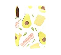 Estuche portátil para pintalabios para viajes, mini caja de almacenamiento de lápiz labial con espejo para mujeres y mujeres, bolsa de cosméticos de cuero, aguacate, huevos, carne de res, verduras, alimentos, Varios colores, 9.5x2x7 cm/3.7x0.8x2.7 in