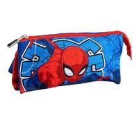 Estuche Portatodo 3 Compartimentos Spiderman - Estuche Escolar Triple con Diseño de Spidey, Cierres de Cremallera Resistentes y Gran Capacidad para Lápices, Rotuladores y Accesorios Infantiles