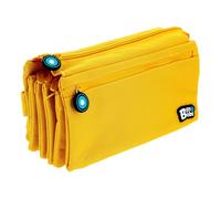 Estuche Portatodo Cuádruple con 4 Cremalleras para Material Escolar (Amarillo)