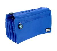 Estuche Portatodo Cuádruple con 4 Cremalleras para Material Escolar (Azul)