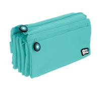 Estuche Portatodo Cuádruple con 4 Cremalleras para Material Escolar (Azul Claro)