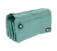 Estuche Portatodo Cuádruple con 4 Cremalleras para Material Escolar (Azul Soft)