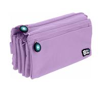 Estuche Portatodo Cuádruple con 4 Cremalleras para Material Escolar (Lavanda)