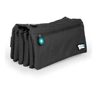 Estuche Portatodo Cuádruple con 4 Cremalleras para Material Escolar (Negro)