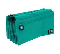 Estuche Portatodo Cuádruple con 4 Cremalleras para Material Escolar (Turquesa)