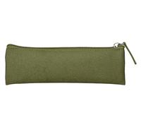 Estuche portatodo liderpapel Plano Estrecho una Cremallera 200x60 mm Verde Militar.