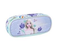 Estuche Portatodo Ovalado de Frozen - Color Lila - 8,5 x 5 x 22,5 cm - Cierre de Cremallera - Versátil y Duradero - Producto Original Diseñado en España