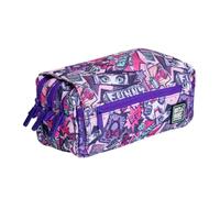 Estuche Portatodo Triple Design de Amplios Apartados Interiores con Cremallera Individual para Material Escolar y Viaje (Manga)