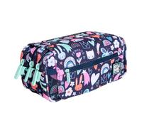 Estuche Portatodo Triple Design de Amplios Apartados Interiores con Cremallera Individual para Material Escolar y Viaje (Princess)