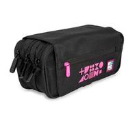 Estuche Portatodo Triple Grafoplás Bits and Bobs Fluor Fucsia