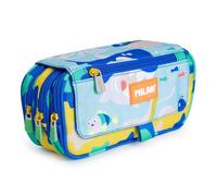Estuche Portatodo Triple Milan Blue Odyssey Azul Amarillo Verde