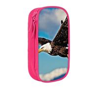 Estuche práctico con estampado de águila voladora con múltiples compartimentos, para oficina, viajes, escuela, arte, suministros diarios, Pink, Talla única, Bolsillo para el paquete