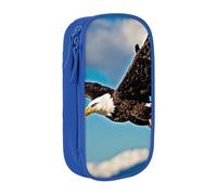 Estuche práctico con estampado de águila voladora con múltiples compartimentos, para oficina, viajes, escuela, arte, suministros diarios, Blue, Talla única, Bolsillo para el paquete