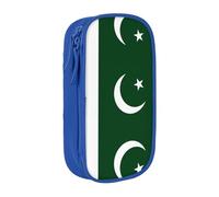 Estuche práctico con estampado de la bandera de Pakistán con múltiples compartimentos, para oficina, viajes, escuela, arte, suministros diarios, Blue, Talla única, Bolsillo para el paquete