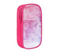 Estuche práctico con estampado de mármol colorido pastel, rosa, azul, morado, con múltiples compartimentos, oficina, viajes, escuela, arte, suministros diarios, Pink, Talla única, Bolsillo para el