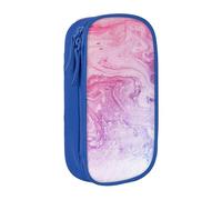 Estuche práctico con estampado de mármol colorido pastel, rosa, azul, morado, con múltiples compartimentos, oficina, viajes, escuela, arte, suministros diarios, Blue, Talla única, Bolsillo para el