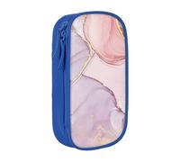 Estuche práctico con estampado de mármol morado y dorado con múltiples compartimentos, para oficina, viajes, escuela, arte, suministros diarios, Blue, Talla única, Bolsillo para el paquete