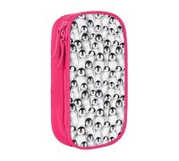 Estuche práctico con estampado de pingüinos con varios compartimentos, para oficina, viajes, escuela, arte, suministros diarios, Pink, Talla única, Bolsillo para el paquete