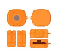 Estuche Protector Auriculares para Beats Powerbeats Fit Estuche de TPU a Prueba de Golpes y Polvo Que Ofrece protección Total, con Llavero, Naranja
