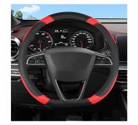 Estuche Protector Cubiertas De Volante De Coche En Forma De D De Cuero PU, 38CM, Accesorios Interiores para Seat para Ibiza para Exeo para Ateca(Rojo)