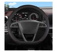 Estuche Protector Cubiertas De Volante De Coche En Forma De D De Cuero PU, 38CM, Accesorios Interiores para Seat para Ibiza para Exeo para Ateca(Negro)