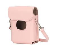 Estuche Protector de Cámara de PU para Instax Mini Link 2, Correa de Hombro de 54.3in para Cubierta de Cámara Instantánea, Bolso de Cámara de Cuero de PU de Color Puro de Alto (Rosa)