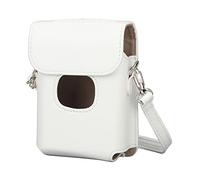 Estuche Protector de Cámara de PU para Instax Mini Link 2, Correa de Hombro de 54.3in para Cubierta de Cámara Instantánea, Bolso de Cámara de Cuero de PU de Color Puro de Alto (Blanco)