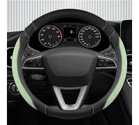 Estuche Protector Ice Silk + Protector Cuero para Volante Coche Antideslizante 38cm para Seat para Tarraco para Arona para Ateca para Ibiza(Green O Shape)