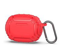 Estuche Protector para Beats Studio Buds, TPU Soft Earbuds Skin Cover Carcasa con Llavero, anticaída, Apertura precisa, Bolsa de Transporte portátil (Rojo)
