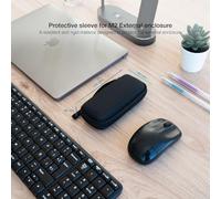 Estuche protector para caja externa M2, color negro, resistente y ligero; ideal para transportar y proteger componentes de almacenamiento.