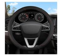 Estuche Protector para Seat para Toledo para Arona para Leon PU Fundas De Cuero para Volante De Coche 38CM 15 "Accesorios Interiores De Automóvil(Negro)
