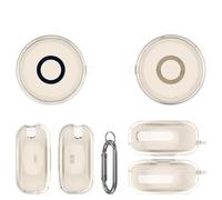 Estuche Protector rígido para Anker Soundcore Sleep A30 Funda Protectora para Auriculares antirrayas de TPU con mosquetón Funda de Caja de Carga a Prueba de Golpes (Gris Transparente)