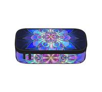 Estuche rectangular con diseño de mandala, gran capacidad, bolsa de papelería de oficina, bolsa de cosméticos con compartimentos para niñas y niños, color, 5.0cm*10.5cm*20.5cm, Estuche para lápices