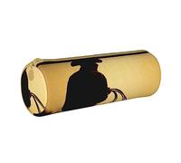 Estuche redondo de cuero con estampado de arañas y sombrero de bruja fantasma de Halloween, arcoíris, estuche organizador para oficina Col, color, 5.0cm*10.5cm*20.5cm, Estuche para lápices