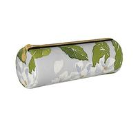 Estuche redondo de cuero con estampado de arañas y sombrero de bruja fantasma de Halloween, arcoíris, estuche organizador para oficina Col, color, 5.0cm*10.5cm*20.5cm, Estuche para lápices