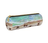 Estuche redondo de cuero con estampado de arañas y sombrero de bruja fantasma de Halloween, arcoíris, estuche organizador para oficina Col, color, 5.0cm*10.5cm*20.5cm, Estuche para lápices
