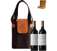 Estuche Regalo Elegante de 2 Botellas de Marques de Murrieta - Envío 24 h - Vino Rioja Regalo - Envío Cosecha Privada - Est Cuero Naranja 2 M. Murrieta