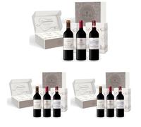 Estuche regalo - Vino tinto - Medalla de Oro de Burdeos Estuche regalo: Château du Lort, La Croix Montlabert, Châteaux Tour Prignac - 3 x 75 cl (Paquete de 3)