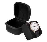 Estuche Reloj Viaje Individual Negro Porta Relojes Hombre y Mujer Watch Box Travel - Funda de EVA Rígido con Forro de Microfibra Suave y Almohadilla Extraíble, Protege tu Reloj Inteligente/Automático