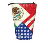 Estuche retráctil vertical con bandera mexicana americana, bolsa de almacenamiento diario para escuela, oficina, bolsa de maquillaje