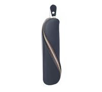 Estuche retro de piel auténtica para bolígrafos, estuche de piel con cremallera Crazy Horse, estuche portátil para cosméticos, bolsa para bolígrafos, para papelería, brochas de maquillaje,