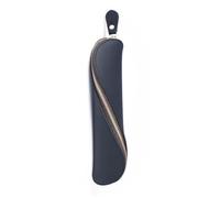Estuche retro de piel auténtica para bolígrafos, estuche de piel con cremallera Crazy Horse, estuche portátil para cosméticos, bolsa para bolígrafos, para papelería, brochas de maquillaje,