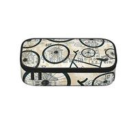 Estuche retro para bicicleta, gran capacidad, bolsa de papelería de oficina, bolsa de cosméticos con compartimentos para niñas, niños y adultos