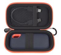 Estuche rígido Compatible con SanDisk 500 GB / 1 TB / 2 TB / 4 TB Extreme Portable SSD (Cremallera de Color Negro y Naranja)