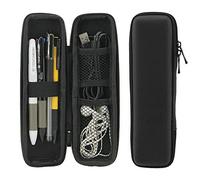 Estuche rígido de goma EVA para lápiz capacitivo y lápices, color negro, transporte para bolígrafo y cables USB, Black, Compacto