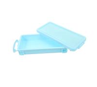 Estuche Rígido de Plástico Azul para Lápices, Gran Capacidad Apilable
