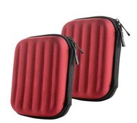 Estuche rígido de Transporte Geekria, Compatible con Auriculares intrauditivos Audio-Technica, Beats, JBL y más, Funda Protectora de Viaje con Almacenamiento de Cable, Pack de 2 (Rojo)