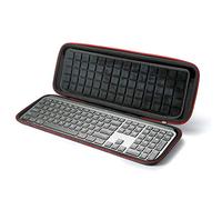 Estuche rígido de viaje para Logitech MX Keys Teclado iluminado inalámbrico avanzado, bolsa de almacenamiento - Negro (forro negro)